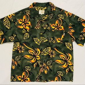 Bullhead Hawaiian Shirt Mens XL Island Series Tropical Flowers Floral Hibiscus